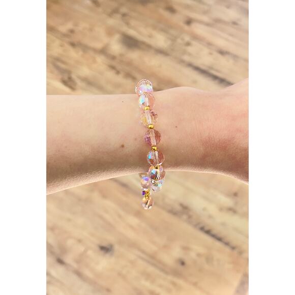 Pink Swarovski Beaded Charm Bracelet - Picture 9 of 12